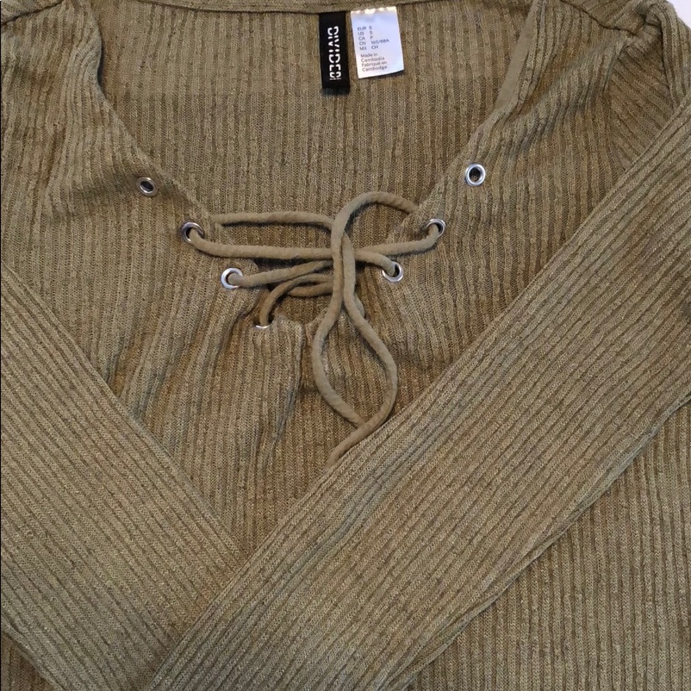 Lace up sweater